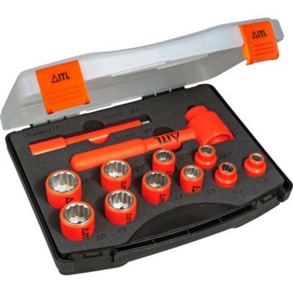 Jameson Jameson Tools 1000V Insulated Combination Socket Set, 3/8in Drive, 12-Piece JT-KT-03105
